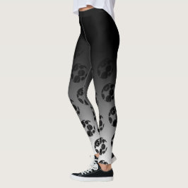 Zwarte Ombre met het Unieke Zwarte & Witte Patroon Leggings