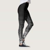 Zwarte Ombre met unieke zwarte & witte patronen Leggings (Rechts)