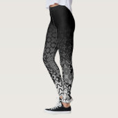 Zwarte Ombre met unieke zwarte & witte patronen Leggings (Links)