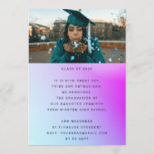 Zwarte Ombre Modern Minimum voor Afstudeerder op d Kaart (Achterkant)