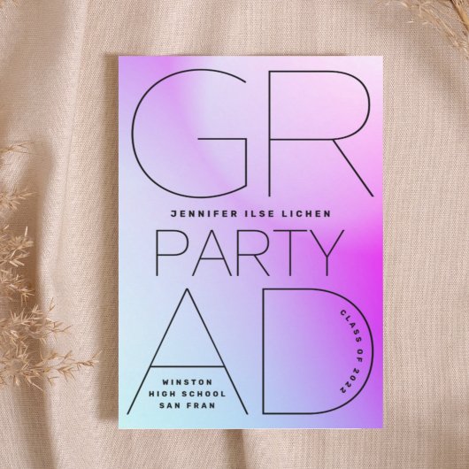 Zwarte Ombre Modern Minimum voor Afstudeerder op d Kaart