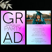 Zwarte Ombre Modern Minimum voor Afstudeerder op d Kaart