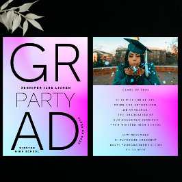 Zwarte Ombre Modern Minimum voor Afstudeerder op d Kaart