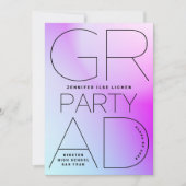 Zwarte Ombre Modern Minimum voor Afstudeerder op d Kaart (Voorkant)