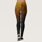 Zwarte Ombré Versleten Textuur - Goud Leggings (Achterkant)