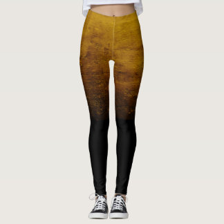 Zwarte Ombré Versleten Textuur - Goud Leggings