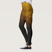 Zwarte Ombré Versleten Textuur - Goud Leggings (Links)