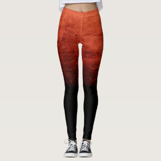Zwarte Ombré Versleten Textuur - Oranje Leggings