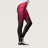 Zwarte Ombré Versleten Textuur - Rood Leggings (Rechts)