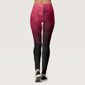 Zwarte Ombré Versleten Textuur - Rood Leggings (Achterkant)