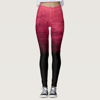 Zwarte Ombré Versleten Textuur - Rood Leggings