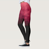 Zwarte Ombré Versleten Textuur - Rood Leggings (Links)