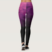 Zwarte Ombré Versleten Textuur - Roze Leggings (Achterkant)