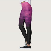 Zwarte Ombré Versleten Textuur - Roze Leggings (Links)
