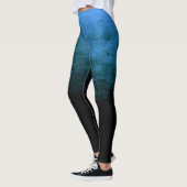 Zwarte Ombré Vervuilde Textuur - Blauw Leggings (Links)