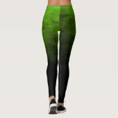 Zwarte Ombré Vervuilde Textuur - Groen Leggings (Achterkant)