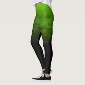 Zwarte Ombré Vervuilde Textuur - Groen Leggings (Links)