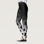 Zwarte Ombre & Zwarte op de Witte Klaver van 4 Leggings (Links)