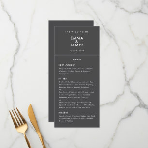 Zwarte Omgekeerde Ampersand Bruiloft Elegant Menu