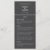 Zwarte Omgekeerde Ampersand Bruiloft | Elegant Menu (Voorkant)
