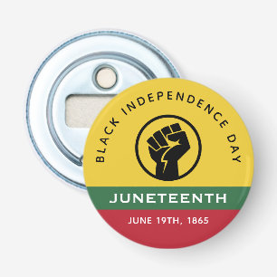 Zwarte Onafhankelijkheidsdag Juneteenth 1865 Curve Button Flesopener