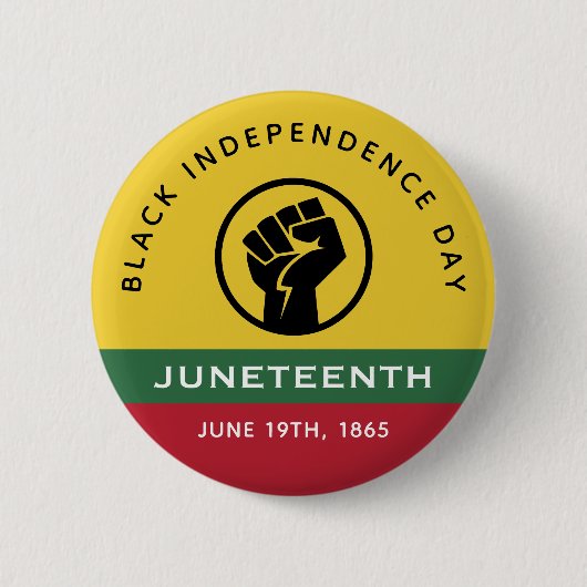 Zwarte Onafhankelijkheidsdag Juneteenth 1865 Curve Ronde Button 5,7 Cm (Voorkant)