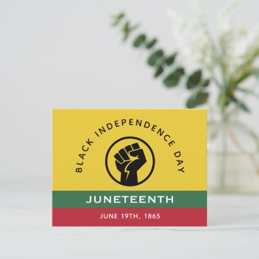 Zwarte Onafhankelijkheidsdag Juneteenth 1865 Gebog Briefkaart (Staand voorkant)