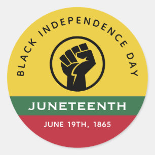 Zwarte Onafhankelijkheidsdag Juneteenth 1865 Gebog Ronde Sticker