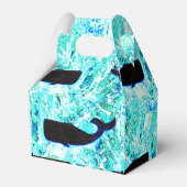 zwarte onderzeese walvis blauw bedankdoosjes (Achterkant)