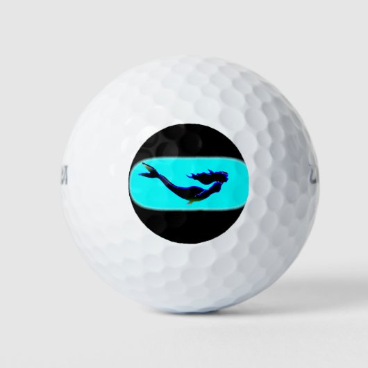 zwarte onderzeese zeemeermin golfballen (Voorkant)