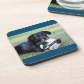 Zwarte onderzetters. Een set van zes. Bier Onderzetter (Linkerzijde)