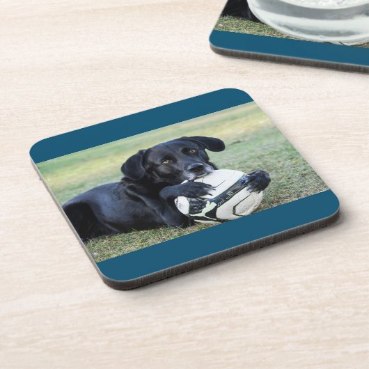 Zwarte onderzetters. Een set van zes. Bier Onderzetter (Linkerzijde)