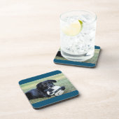 Zwarte onderzetters. Een set van zes. Bier Onderzetter (Rechterzijde)