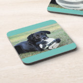 Zwarte onderzetters. Een set van zes. Bier Onderzetter (Linkerzijde)