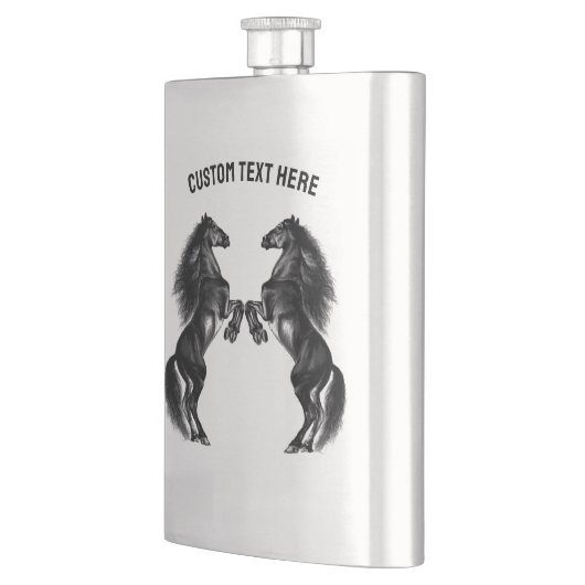 Zwarte, onechte paarden, kolf - Jouw tekst Flacon (Links)