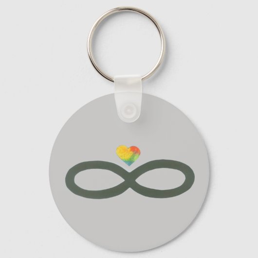 Zwarte oneindigheid met hart #3 sleutelhanger (Voorkant)
