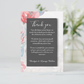 zwarte onyx Bloemen waterverf wilde bloem bruiloft Bedankkaart (Staand voorkant)