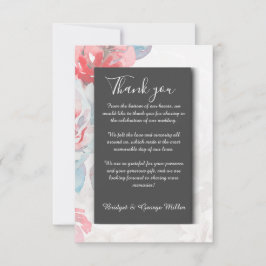 zwarte onyx Bloemen waterverf wilde bloem bruiloft Bedankkaart