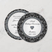 Zwarte Onyx Diamanten Bruiloftsjubileum Kaart (Voorkant / Achterkant)