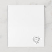 zwarte onyx hartkloppingen plaatskaartje (Buitenkant ongevouwen)