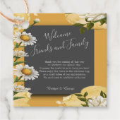 zwarte onyx Margaret Flower Elegance Bedankjes Labels (Voorkant)