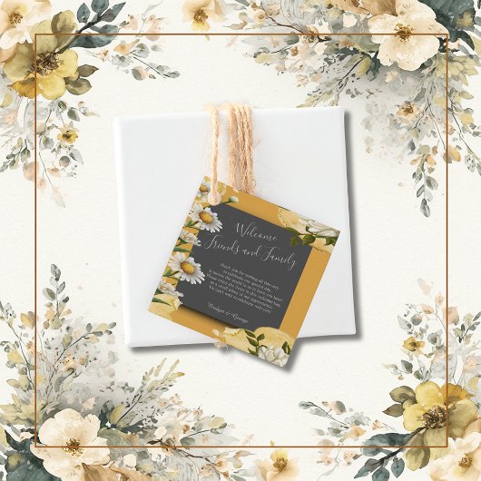 zwarte onyx Margaret Flower Elegance Bedankjes Labels