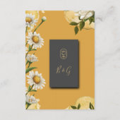 zwarte onyx retro Margaret bloemenbehuizing Kaart (Achterkant)