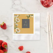 zwarte onyx retro wit sinaasappel Margaret bloem Servet (Insitu)