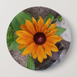 Zwarte Oog Susan Gele Bloem Foto Ronde Button 4,0 Cm