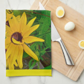 Zwarte-Oog Susans Wilde Bloemen Theedoek (Quarter Fold)