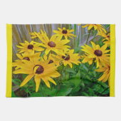 Zwarte-Oog Susans Wilde Bloemen Theedoek (Horizontaal)