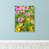 Zwarte-oogige Susan Canvas Afdruk (Insitu (Houten vloer))