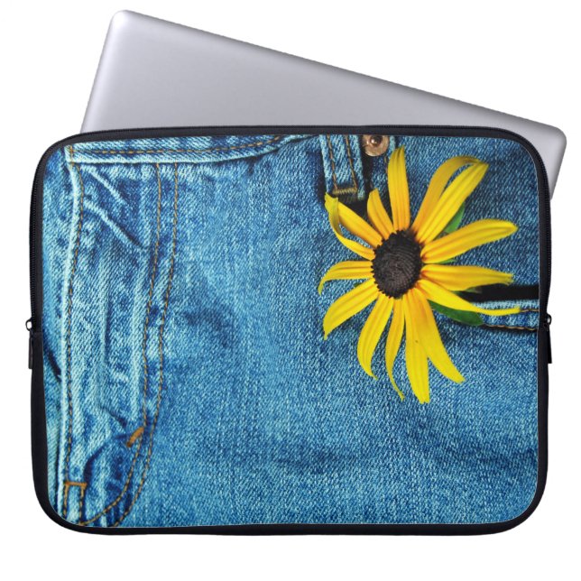 Zwarte-oogige Susan Laptop Sleeve (Voorkant)