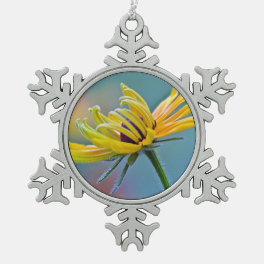 Zwarte-oogige Susan Tin Sneeuwvlok Ornament (Voorkant)